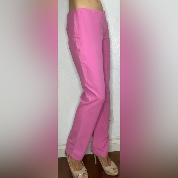 Hot Pink Straight Leg Stretch Women’s Cotton Pants (M) - Picture 4 of 9